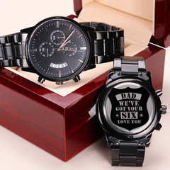 Engraved Watch We've Got Your Six (Charcoal Black) – Men's Watch