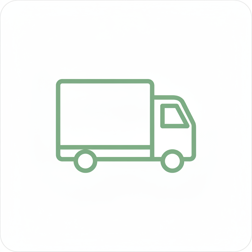 Delivery Truck Icon - Sage Green Outline
